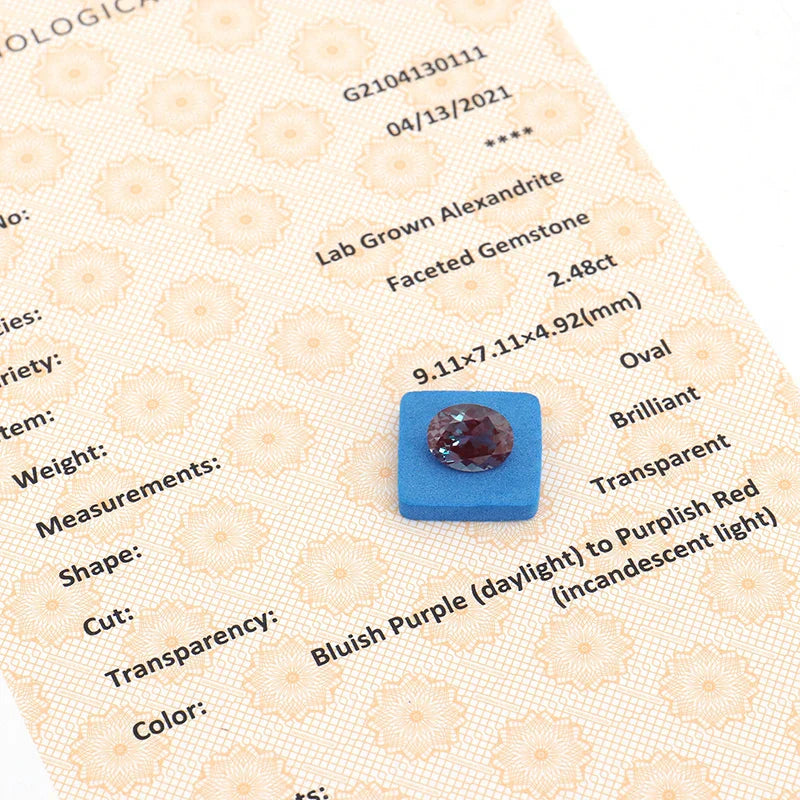 1-8ct Oval Cut Lab Grown Alexandrited Loose Stone Synthesis Alexandrited Gemstone for Diy Jewelry Making Ring Earrings