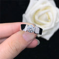 14K White Gold Certified 1CT Moissanite Diamond Men's Engagement Ring D Color Test Positive With Certificate
